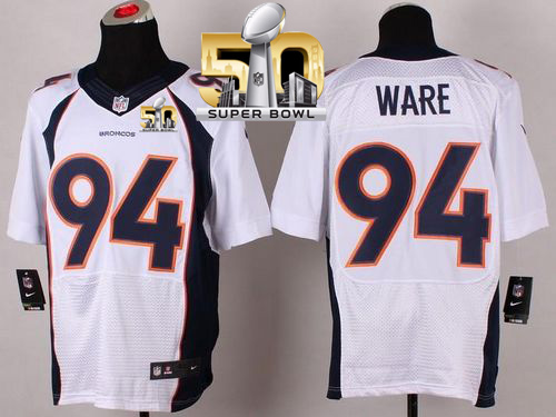 Nike Broncos #94 DeMarcus Ware White Super Bowl 50 Men's Stitched NFL New Elite Jersey